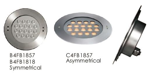 B4FB1857 B4FB1818 দিয়া। 250mm 18 * 2W বা 3W LED আন্ডারওয়াটার পুল লাইট, ওয়াল রিসেসড সুইমিং পুল লাইট ফোয়ারাগুলির জন্য 1