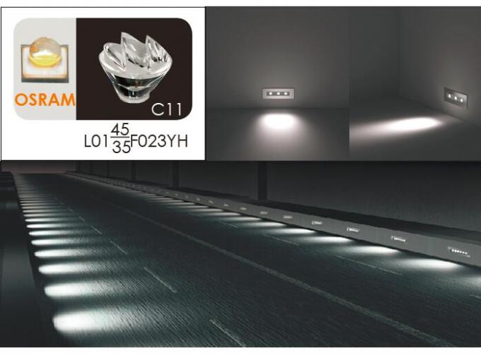 6 * 2W ডেকোরেটিভ রিসেসড মাউন্ট লিনিয়ার স্টেপ লাইট, LED সিঁড়ি লাইট CE / RoHs অনুমোদিত 4