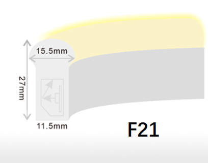 F15 F21 DMX নিয়ন LED স্ট্রিপ লাইট অ্যাডজাস্টেবল ফ্ল্যাট/গম্বুজ আকৃতি 9W/ মিটার CRI80 IP68 জলরোধী 1