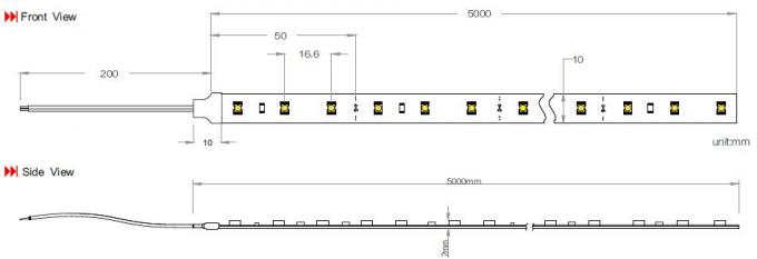 লাল রঙ 2835 রান্নাঘরের নমনীয় LED স্ট্রিপ লাইট 60LEDs / মিটার IP20 অ - জলরোধী 0