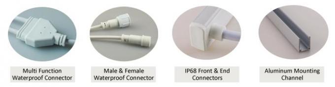 IP68 টপ ভিউ 3528 LED নিয়ন স্ট্রিপ রোপ লাইট 9W / m 0 ~ 10V / DAL / PWM ডিমেবল 6