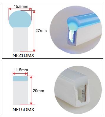 24V 5050 RGB ঠিকানাযোগ্য DMX নিয়ন LED স্ট্রিপ লাইট 8 পিক্সেল / মিটার IP68 জলরোধী 2