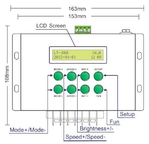 LCD স্ক্রীন DMX মাস্টার কন্ট্রোলার, 580 কালার চেঞ্জ মোড সহ LED কন্ট্রোলার 1