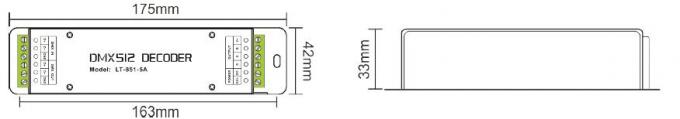 সবুজ টার্মিনাল DMX512 সকেট সহ 5 ~ 24V 15A LED কন্ট্রোলার CV RGB DMX ডিকোডার 0