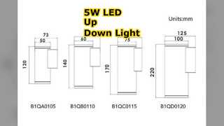 5W LED ওয়াল লাইট আপ ডাউন আউটডোর লাইটিং